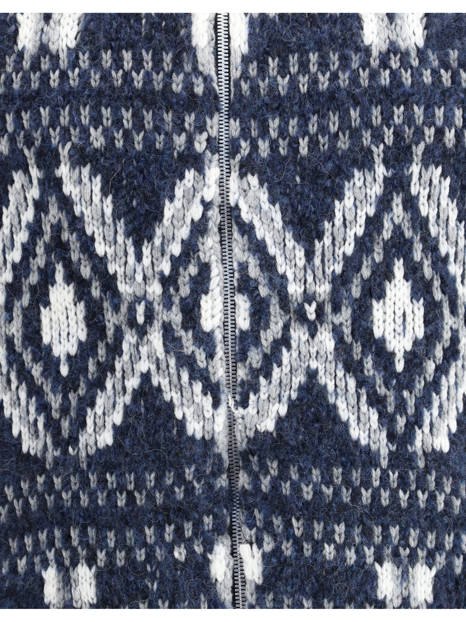 Brunello Cucinelli Geometric Jacquard Cardigan In Wool And Cashmere In Blue