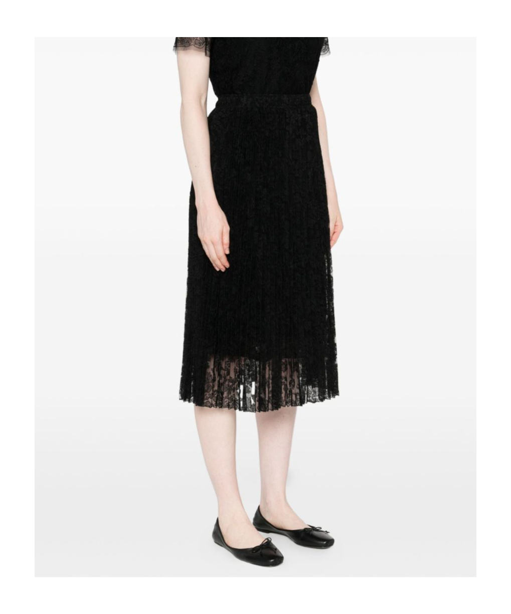 Ermanno Scervino Midi A-line Skirt Lace Overlay In Black