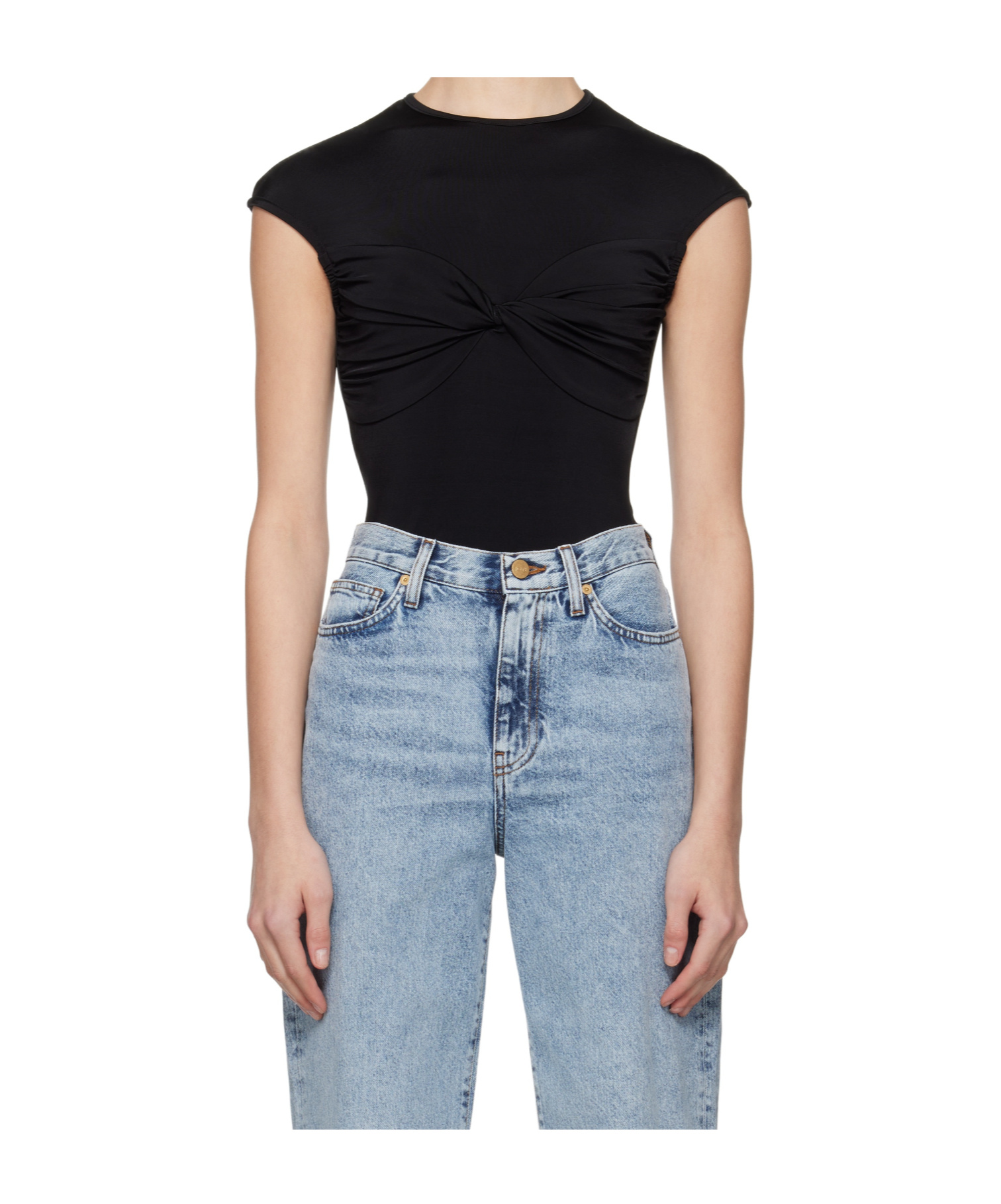 Tove Pleated T-shirt In Black