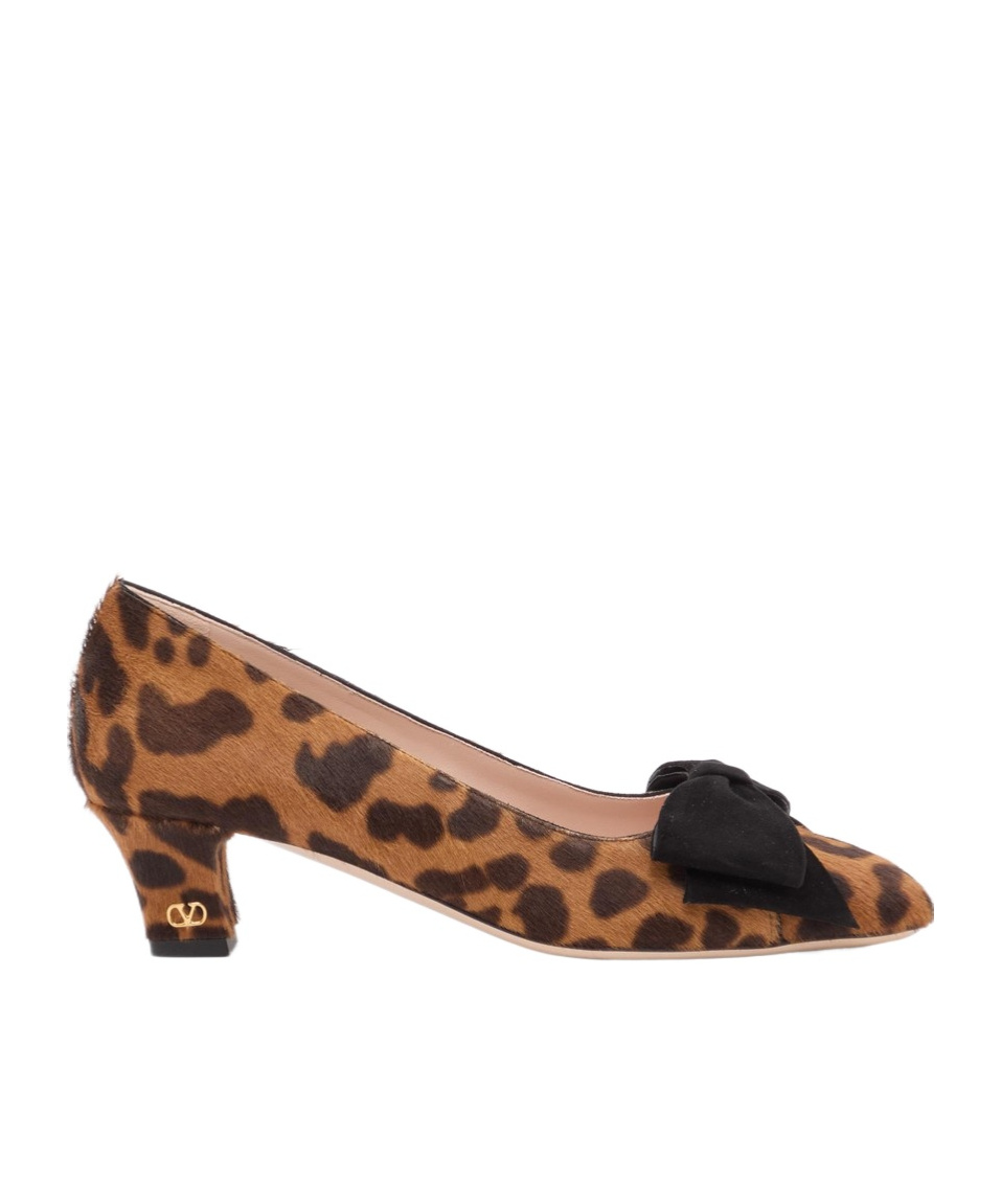 Valentino Round-toed High Heels In Animal Print