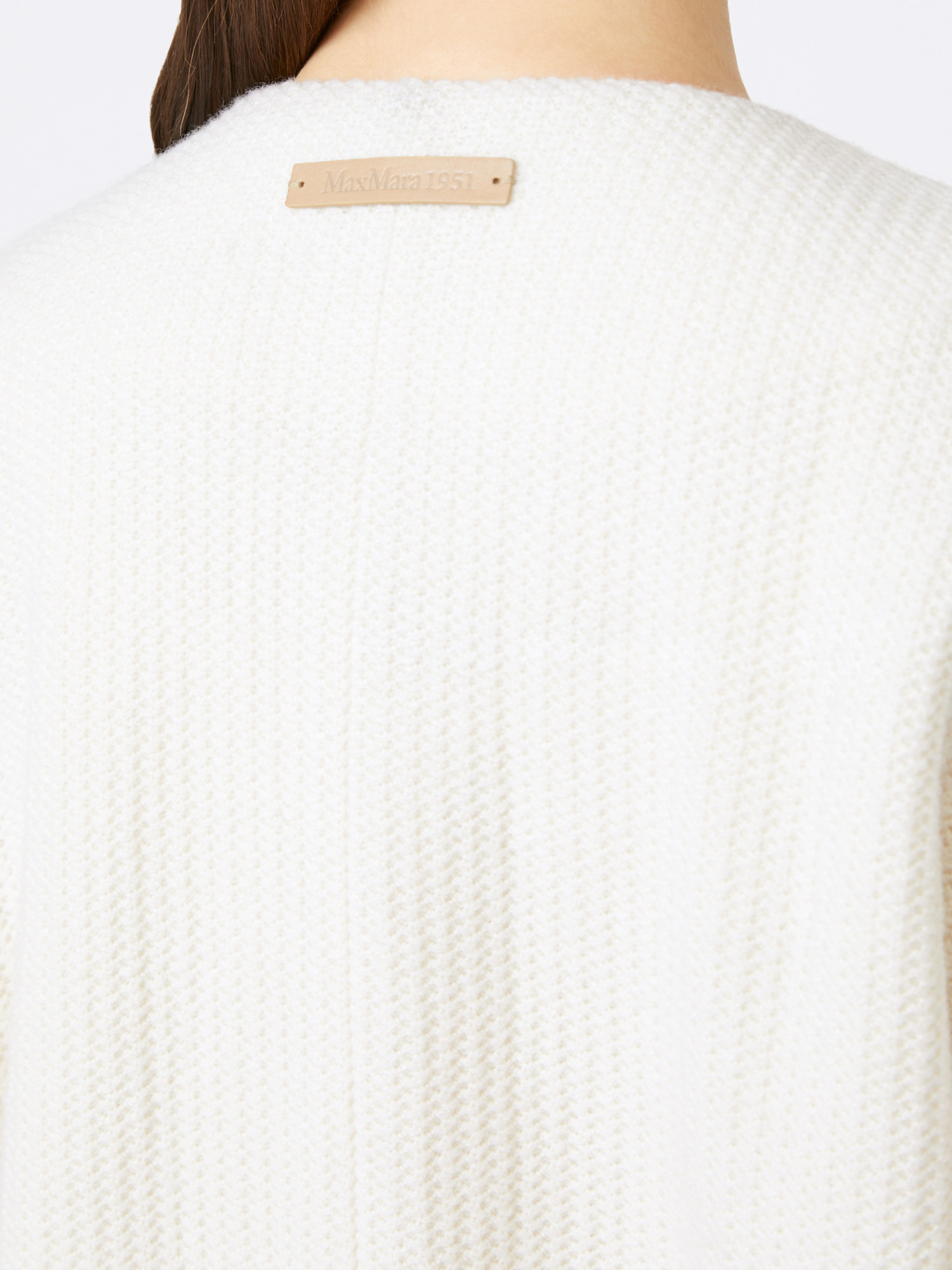Max Mara Cirino Jacket In Wool And Cashmere Knit In White