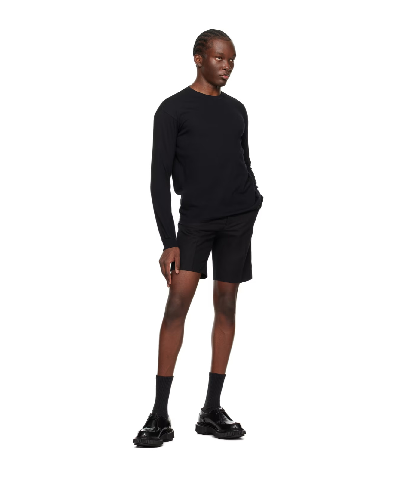 Auralee Rib Long-sleeved T-shirt In Black