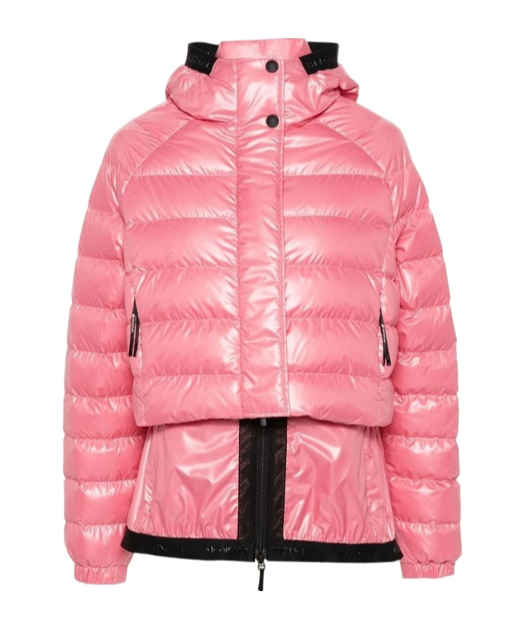 Moncler Quilted Puffer Jacket In Pink