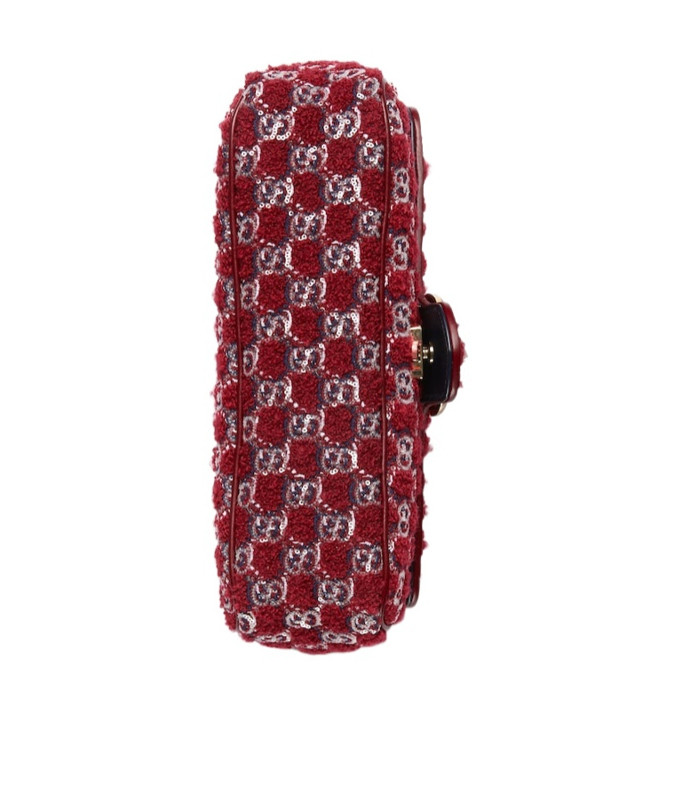 Gucci Small Gg Marmont Shoulder Bag In Red