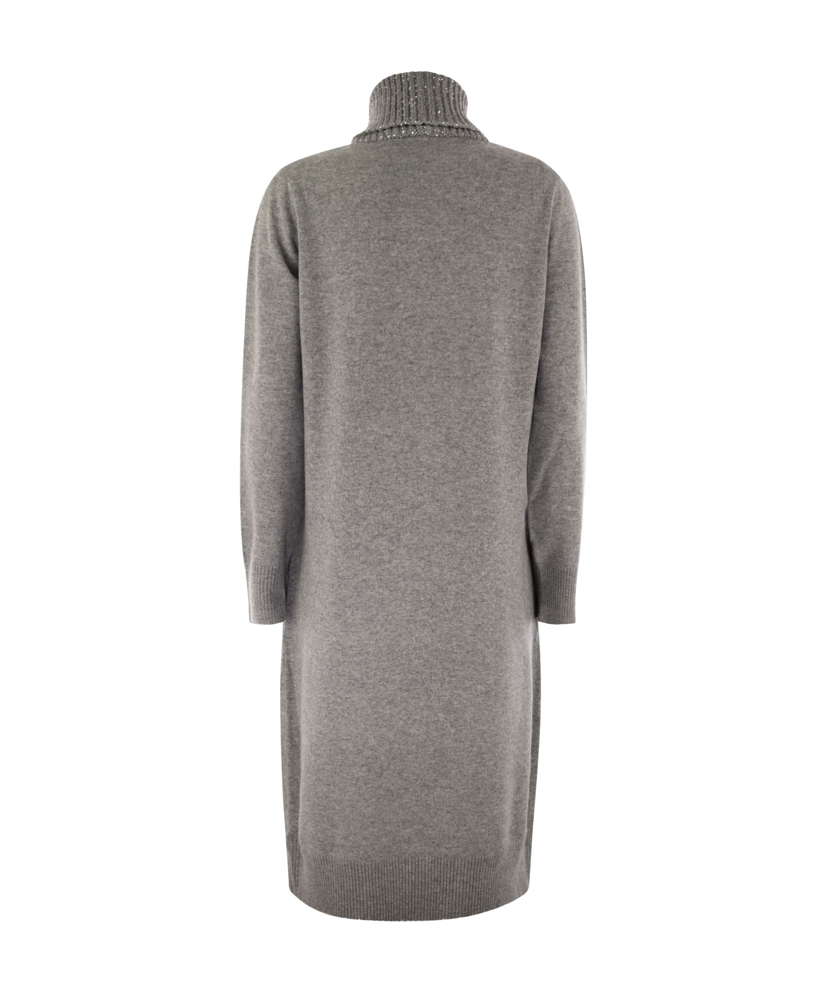 Fabiana Filippi Women's High Neck Dress With Sequins In Gray