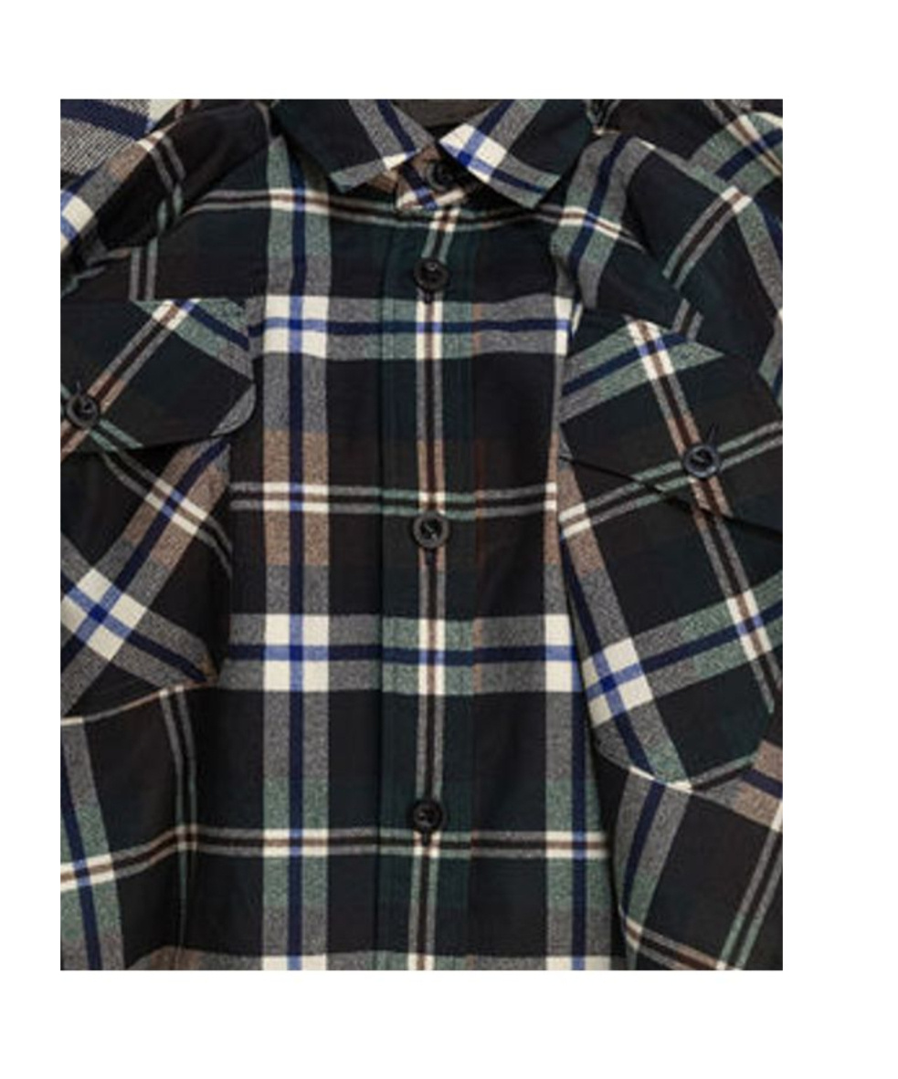 Sacai Dress Plaid Pattern Chest Pockets In Multi