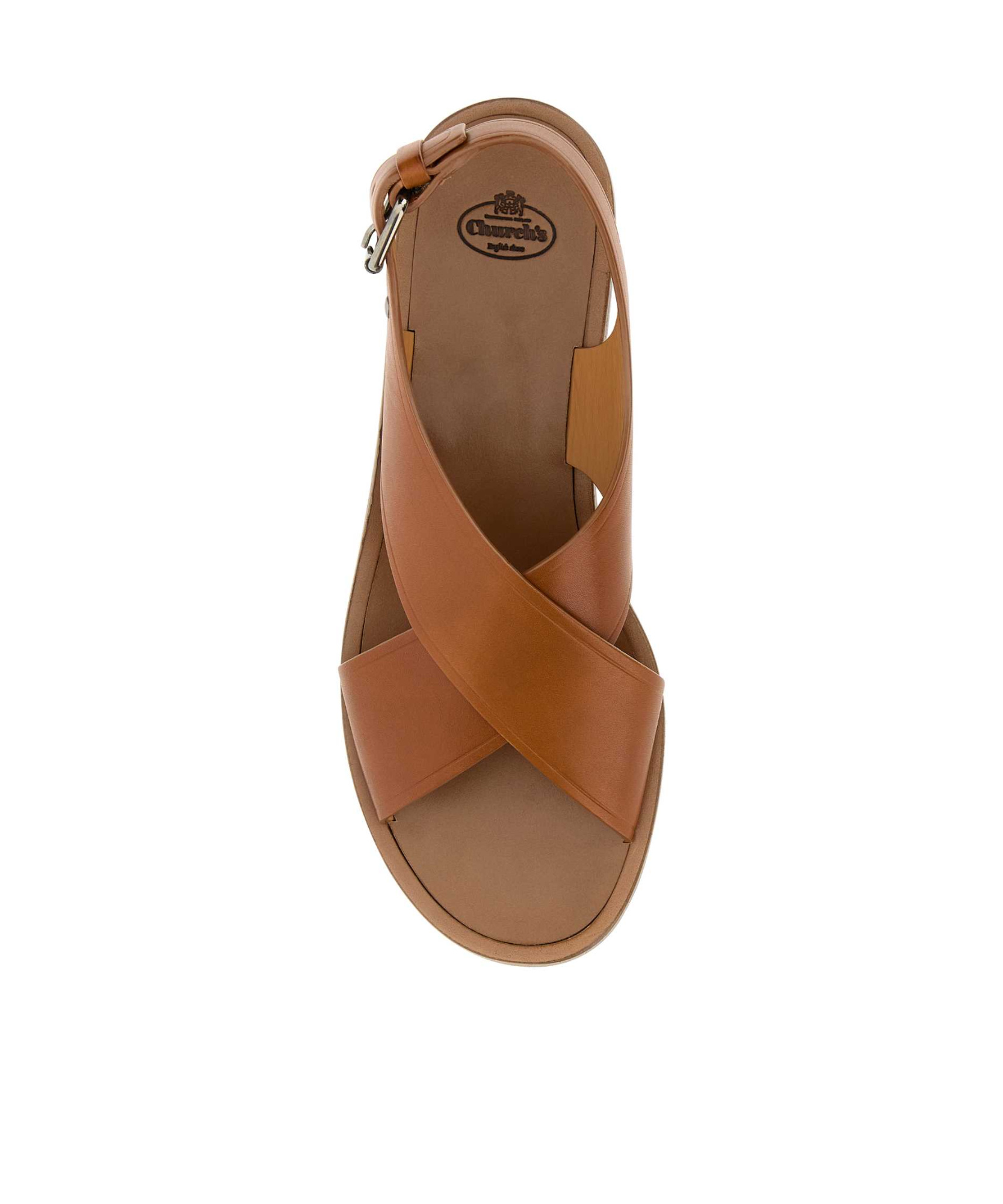 Shop Church's Leather Flat Sandal In Brown