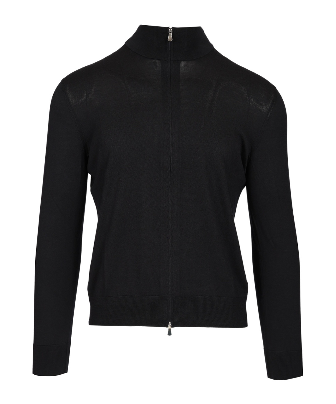 Tagliatore Zippered Knit Cardigan In Black