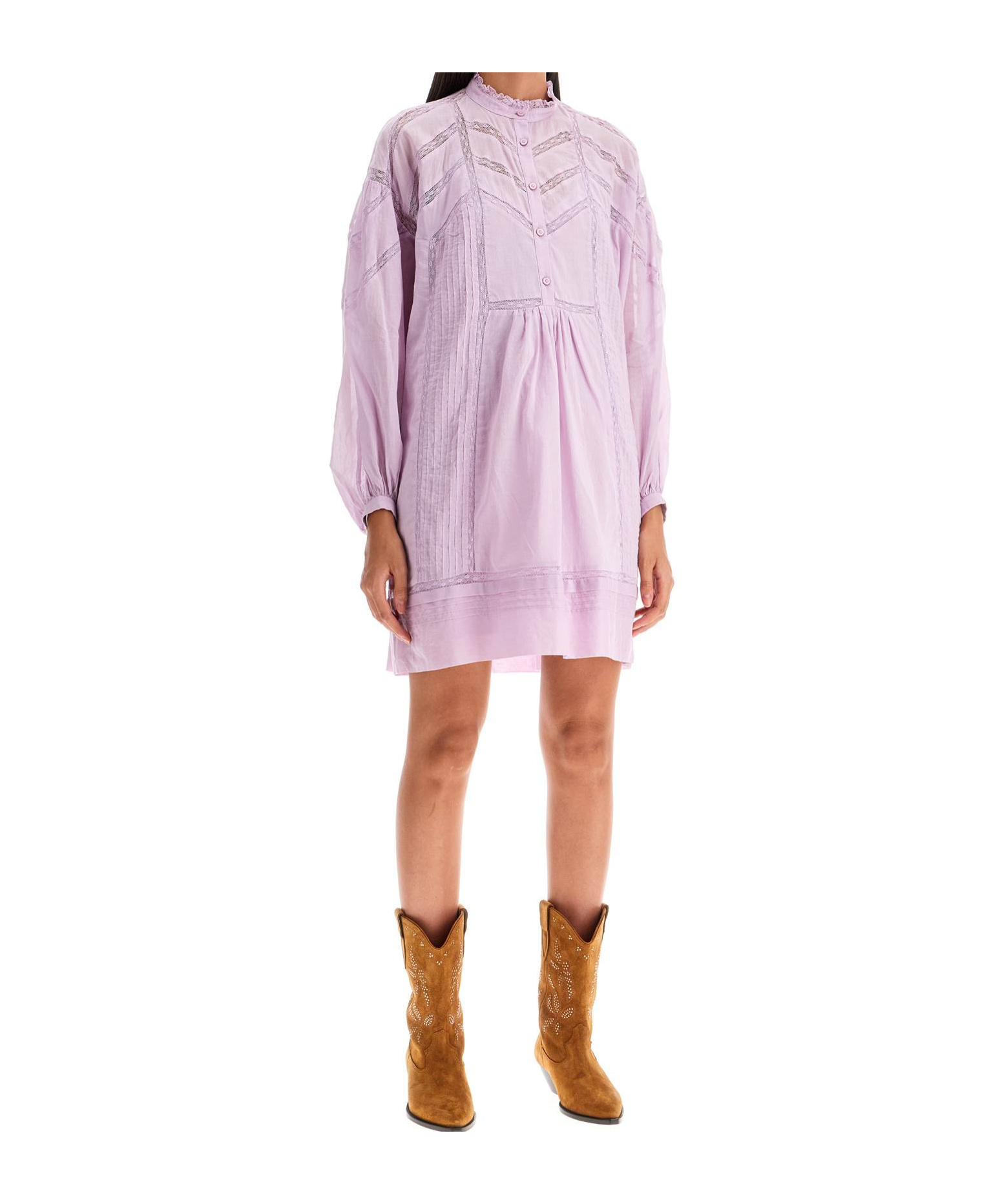 Shop Isabel Marant Étoile Galia Long-sleeved Mini Dress In Pink