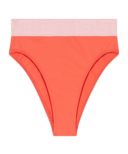 Versace Greca Border Bikini Briefs In Orange