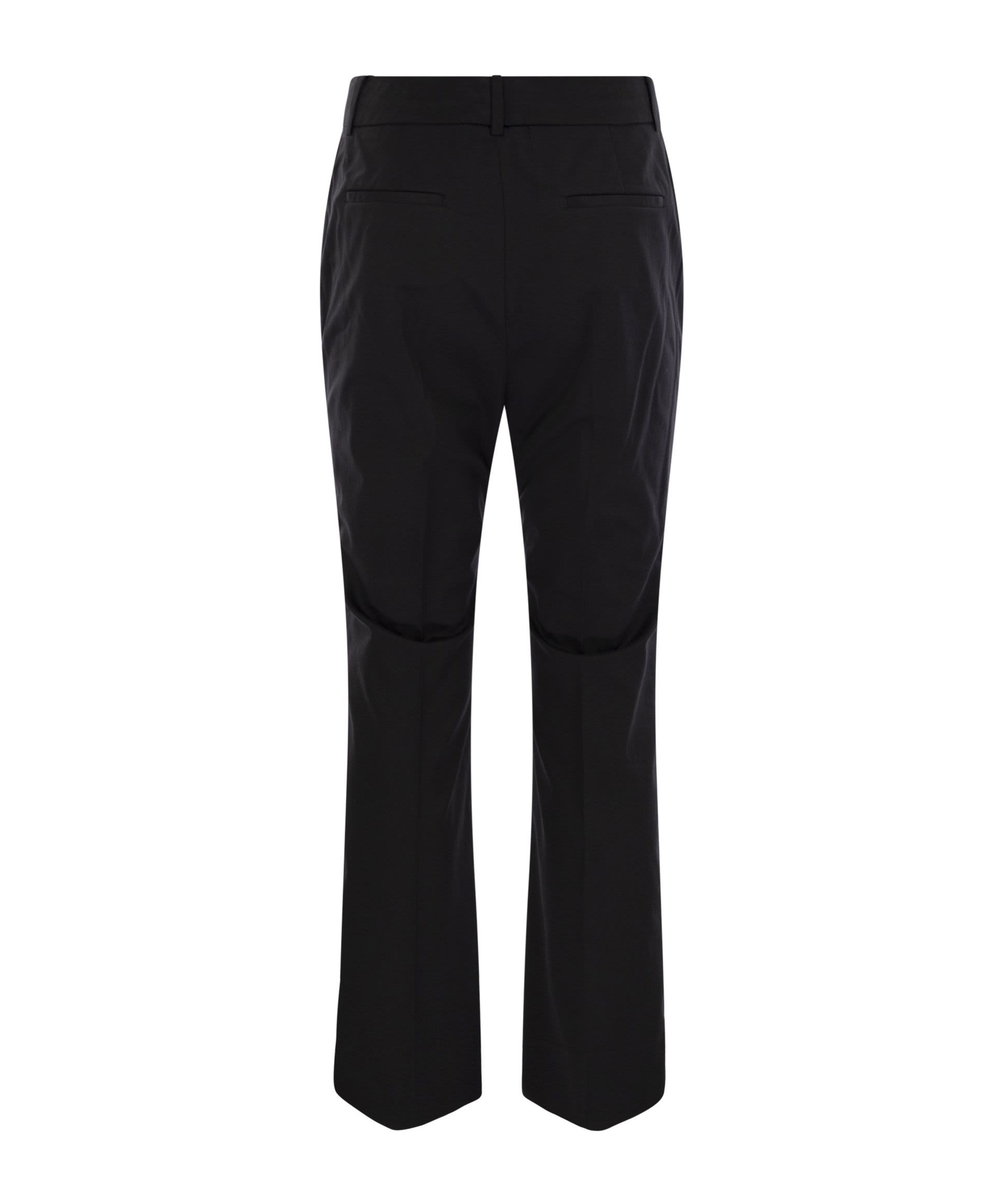 Peserico Women Stretch Cotton Trousers In Black