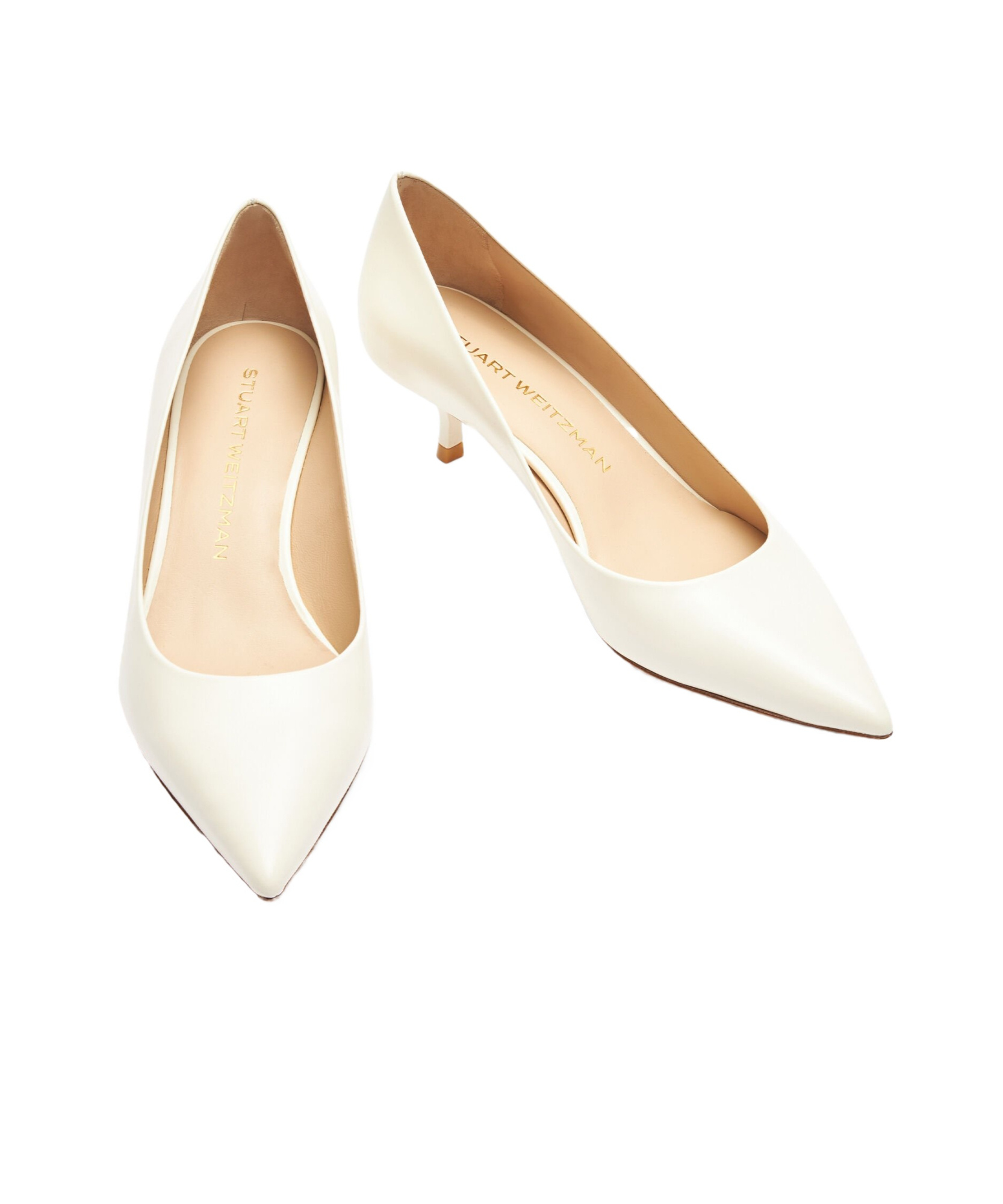 Stuart Weitzman Pointed High Heels In White