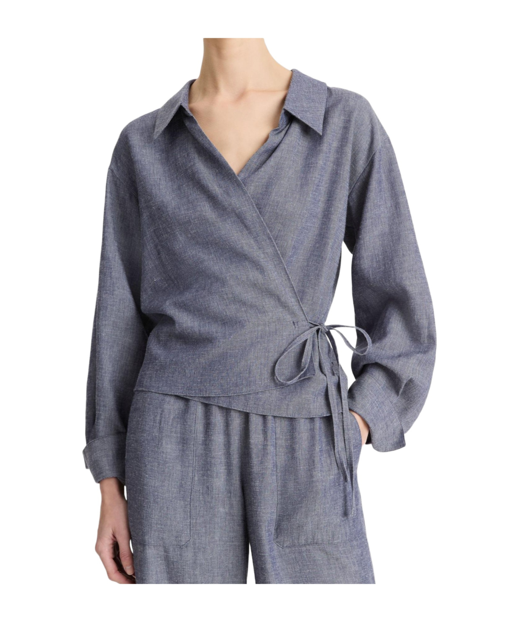 Vince Collared Wrap Top