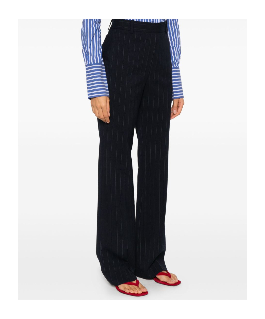 Pinko Wide Leg High Waist Trousers In Black