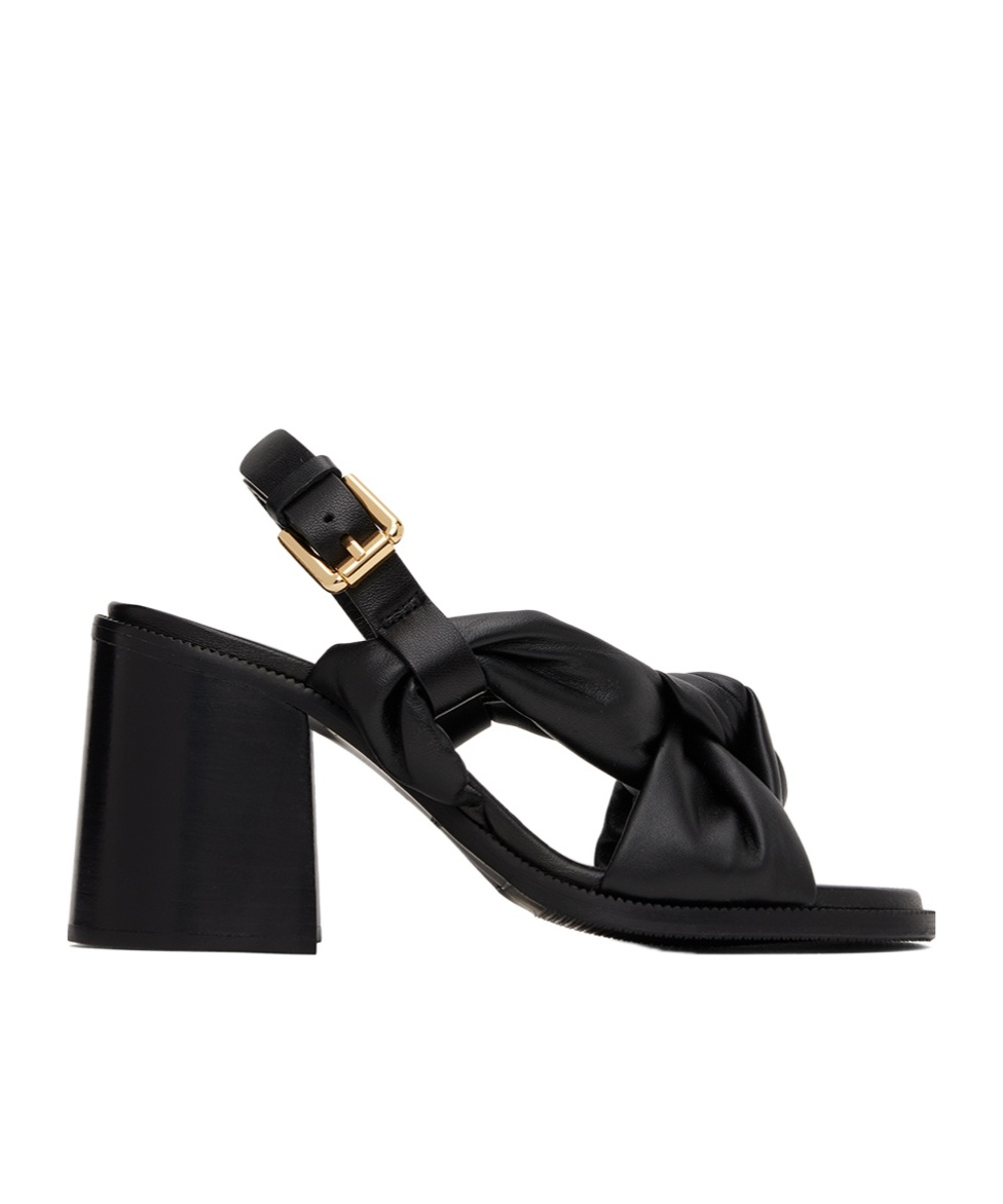 See By Chloé Spencer Knot-trimmed High-heeled Sandals In Black