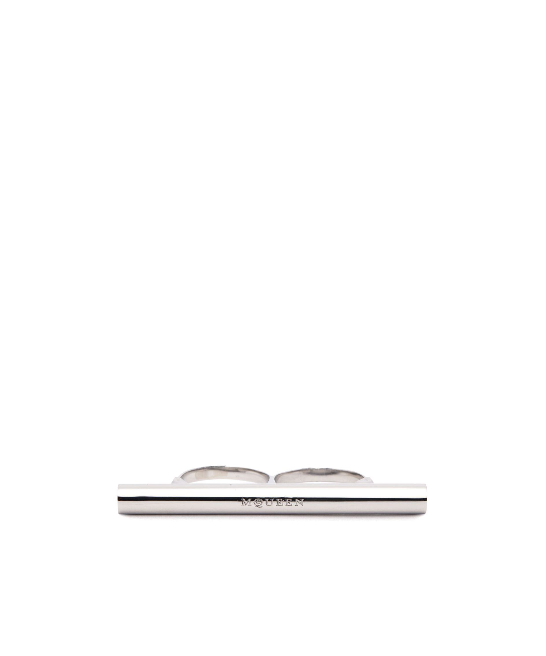 Alexander Mcqueen Cross-bar Ring In Silver