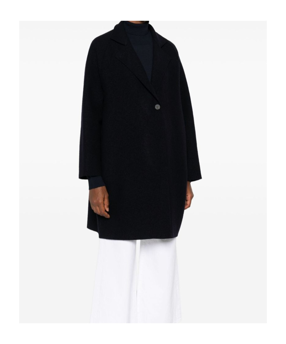 Harris Wharf London Wool Fabric Long Sleeves Coats With Notched Lapels In Black