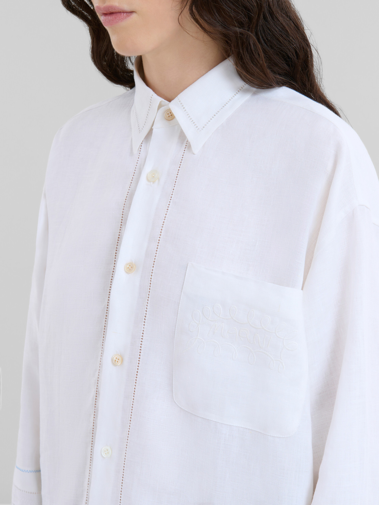Marni Lace-embroidered Shirt In White