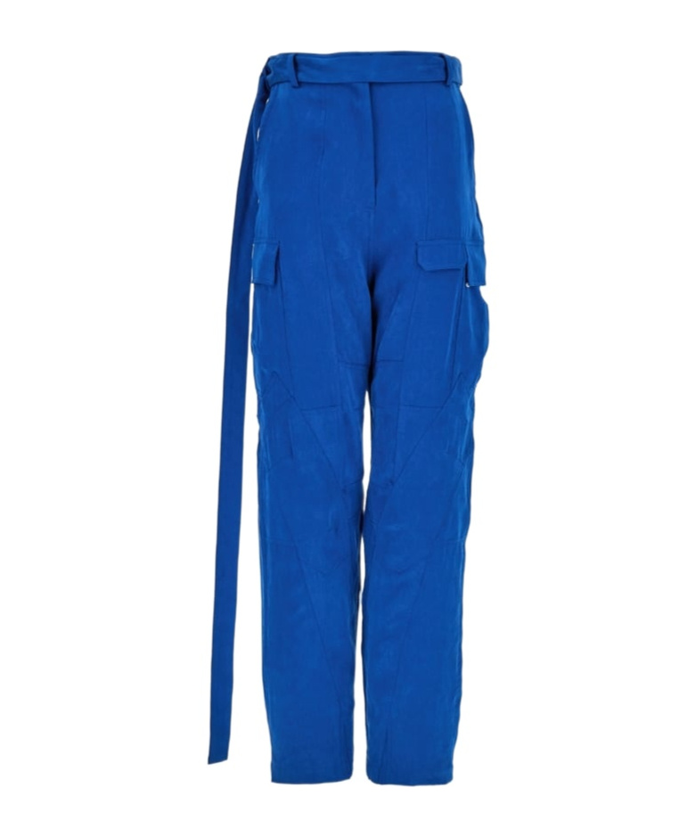 Ferragamo Cargo Pants Lyocell Belt Loops In Blue