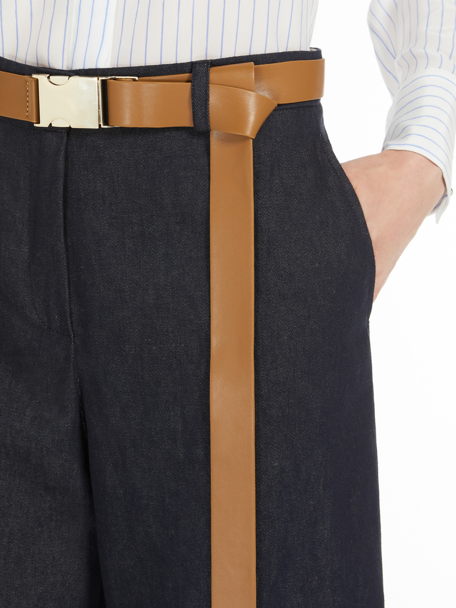 Max Mara Cotton And Linen Trousers In Black