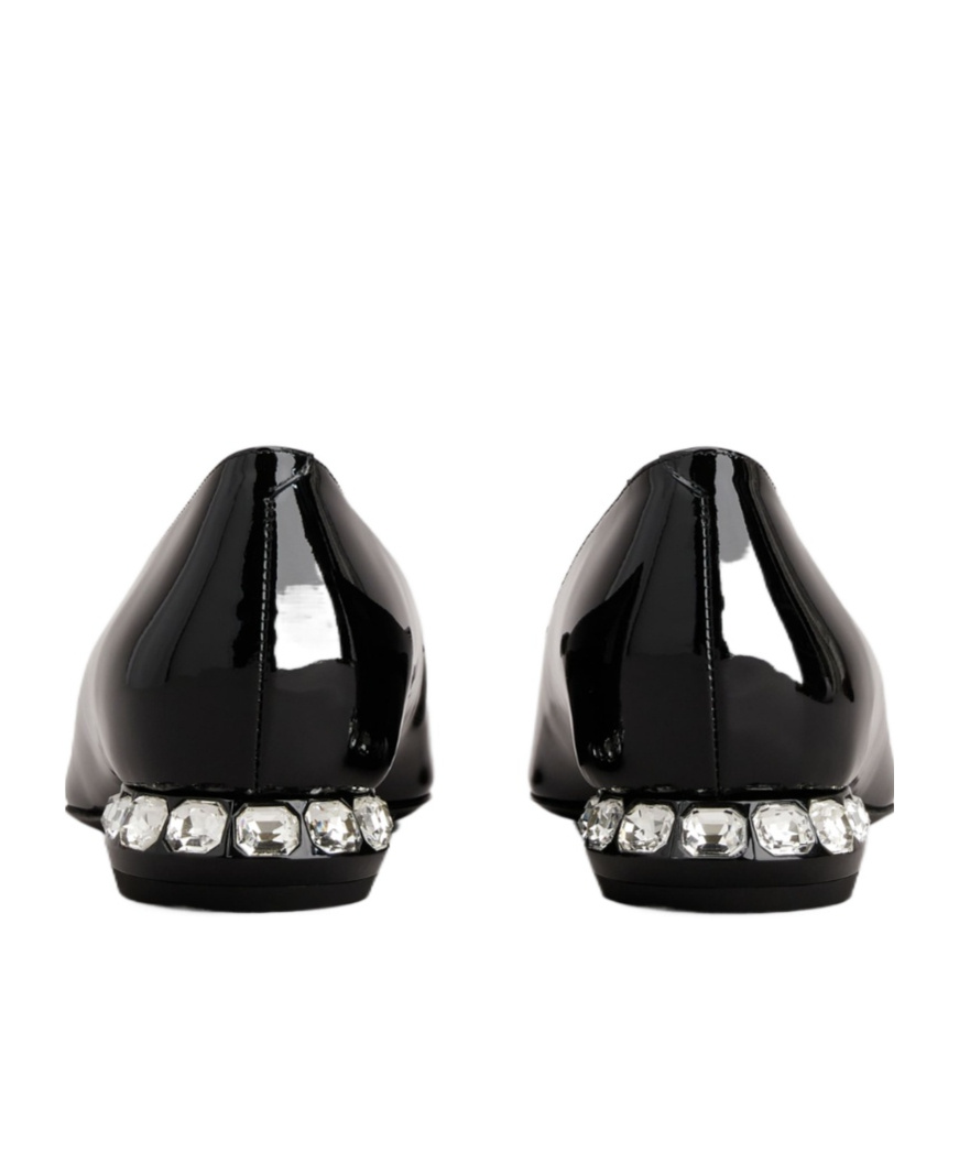 Roger Vivier 25mm Covered Buckle Strass Heel Ballerinas In Black