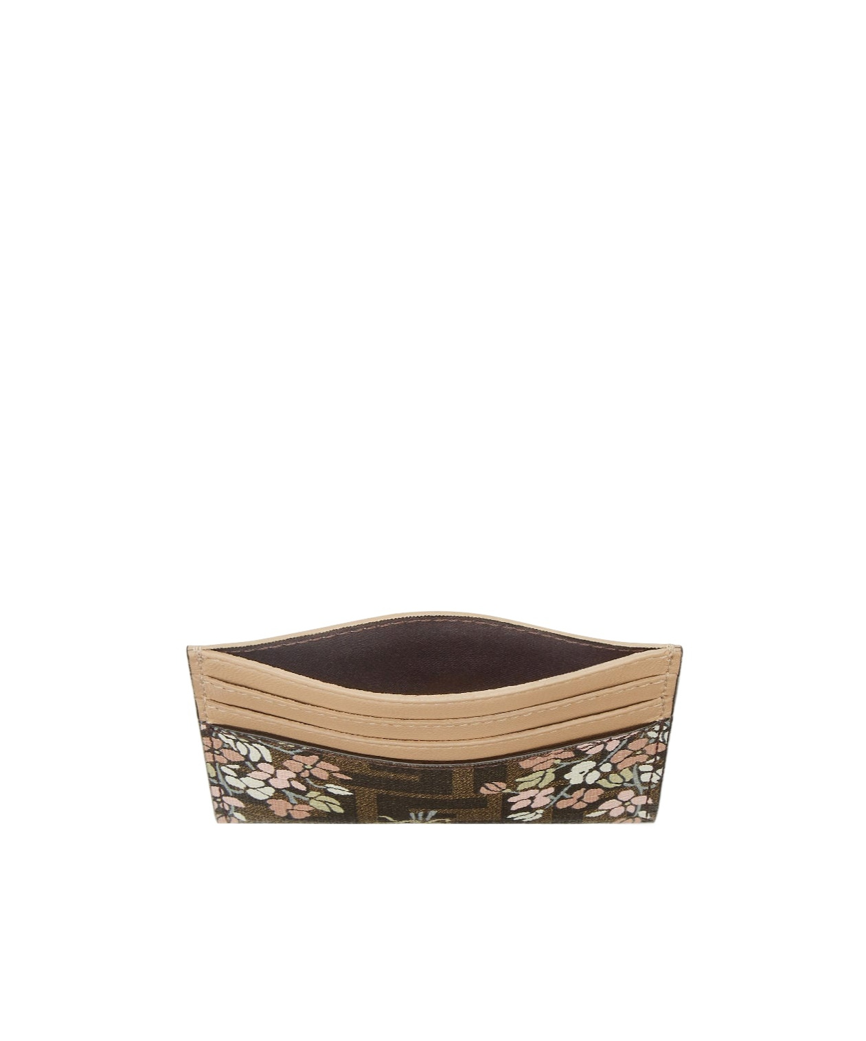 Fendi Flower Bouquet Ff Fabric Card Holder Accessories In Nude