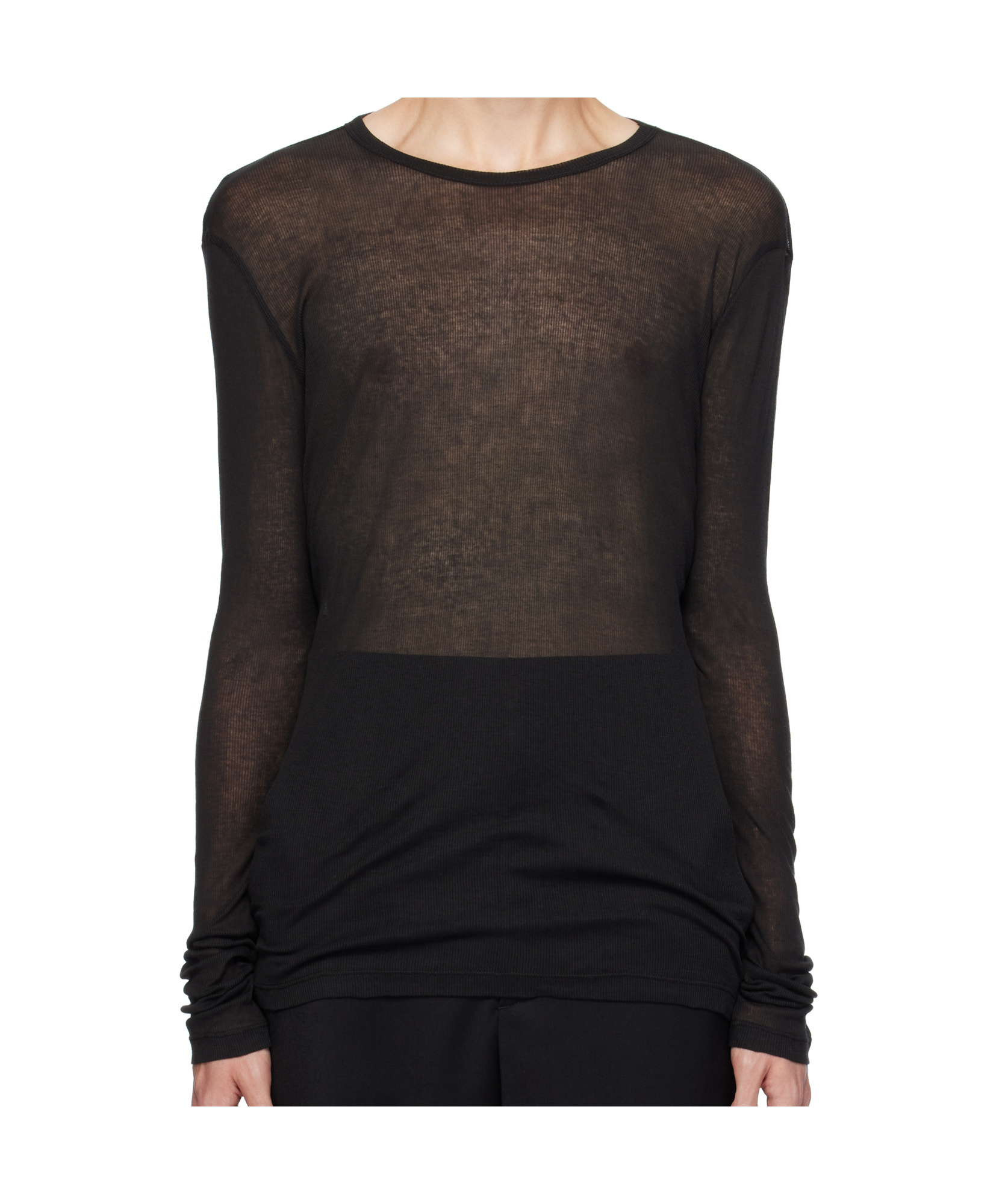 Ann Demeulemeester Greg Modal Long Sleeved T-shirt In Black