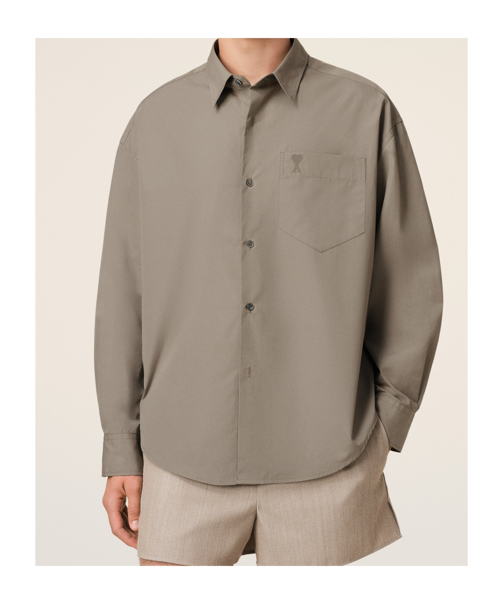 Ami Alexandre Mattiussi Long-sleeved Shirt In Nude