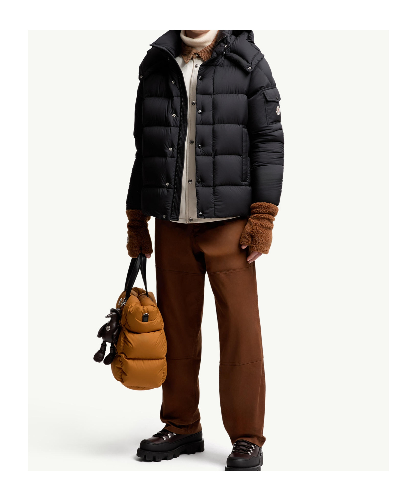 Moncler Maya 70 Hooded Short Down Jacket In Black