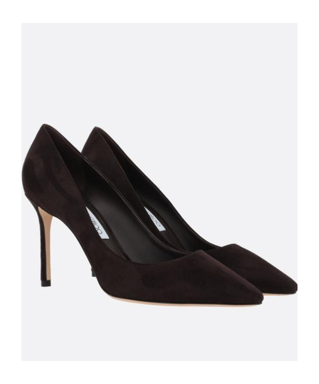 Jimmy Choo Romy 85 Spitze Pumps Aus Schwarzem Leder Mit Eidechsen-print In Black