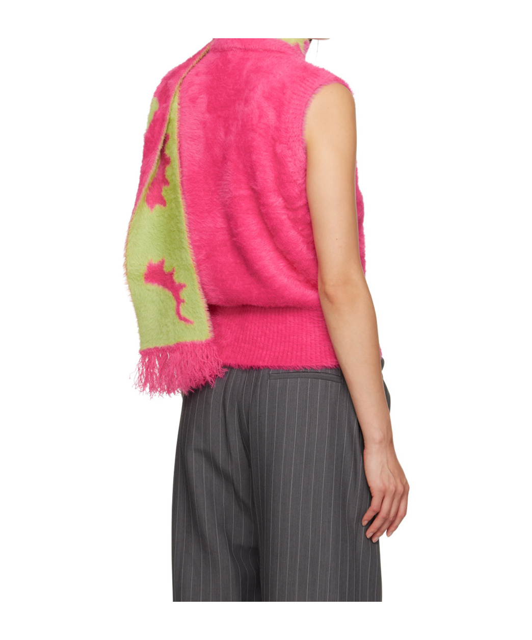Charles Jeffrrey Loverboy Fluffy Scarf Vest In Black