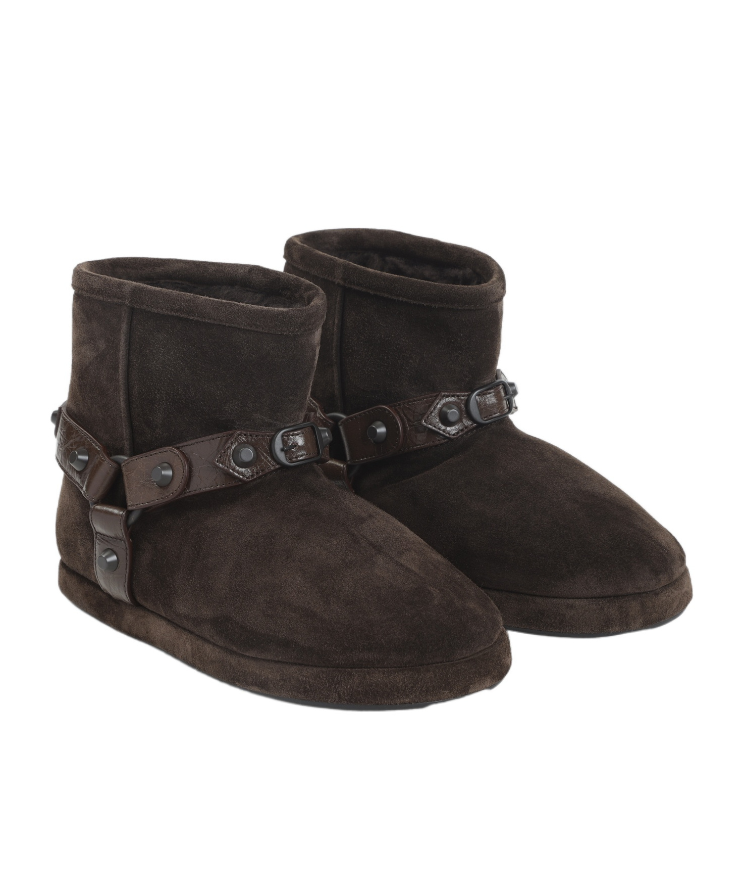 Balenciaga Soft Ankle Bootie Round Toe In Brown