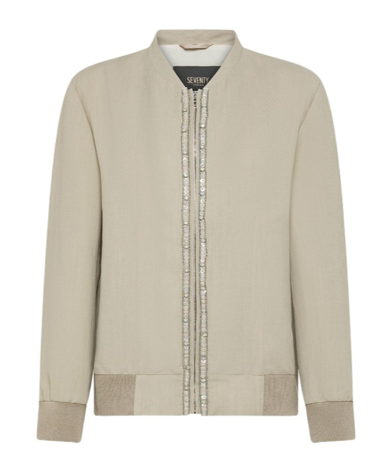 Seventy Viscose Linen Crêpe Jacket With Appliqués