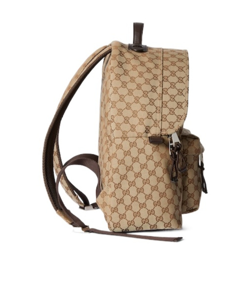 Gucci Medium Gg Backpack With Web In Pattern