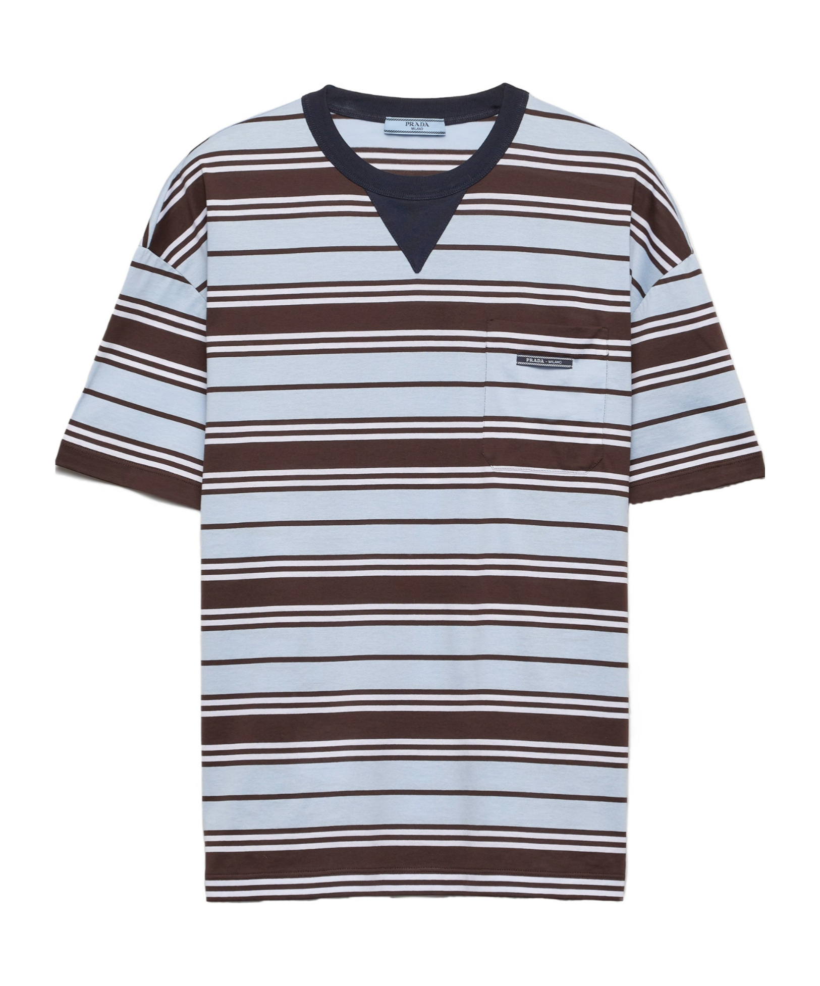 Prada Oversize Embroidered Cotton T-shirt In Multi