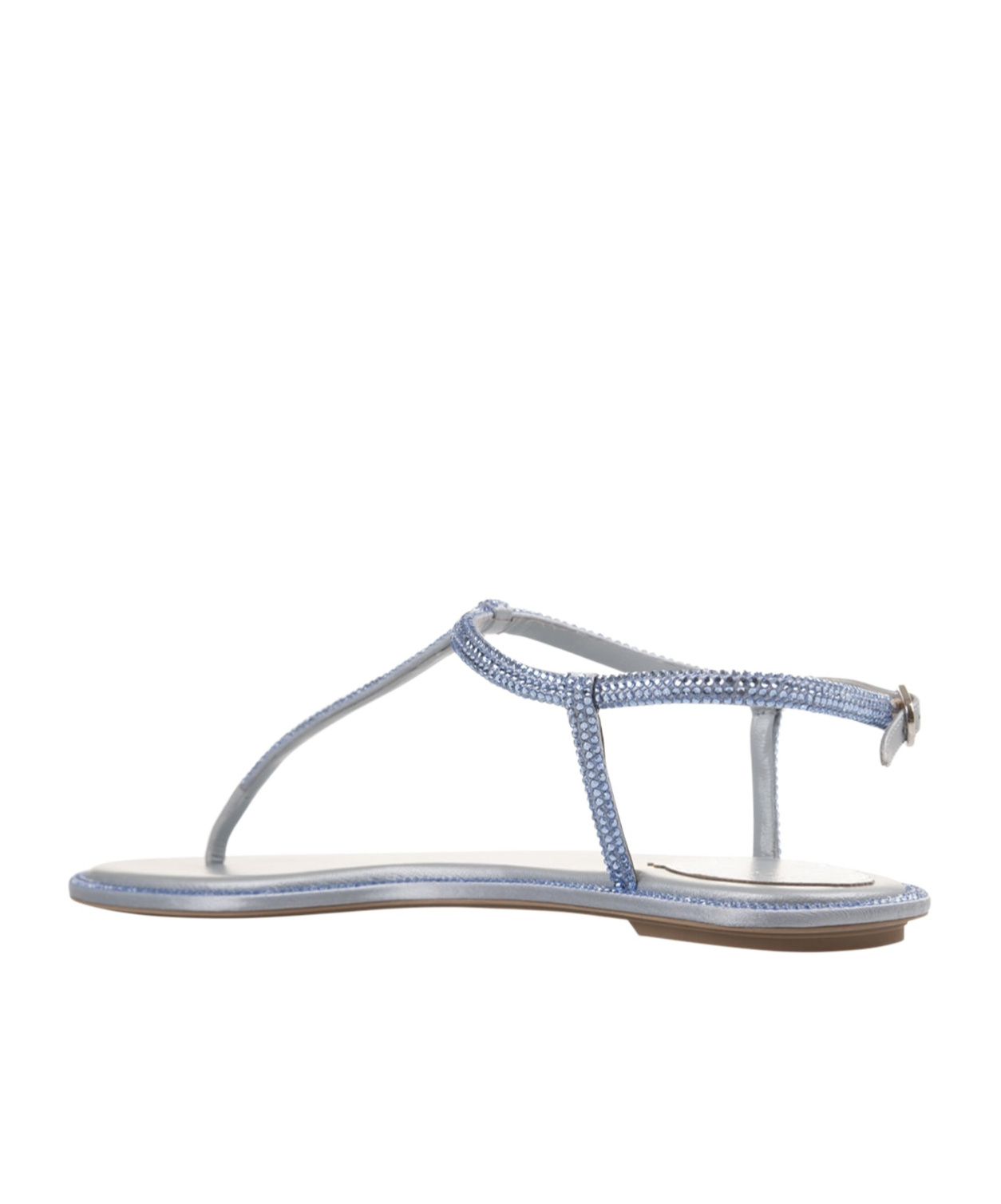 René Caovilla Light Blue Diana Low Jewel Sandals In Gray