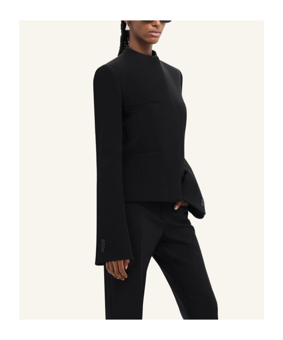 Shop Courrèges Heritage Concealed-fastening Crepe Jacket In Black