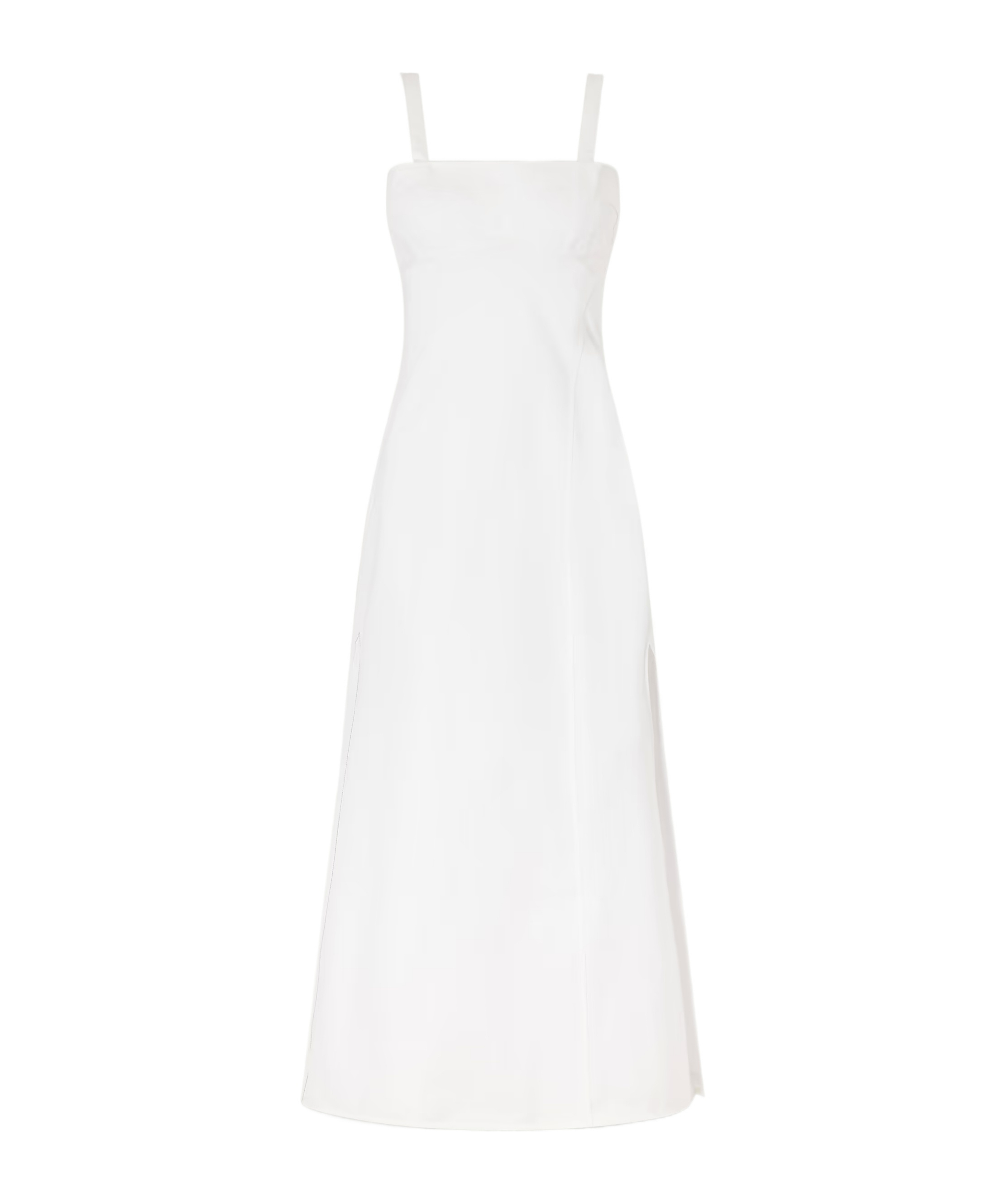 Victoria Beckham Cami Paneled Organic Cotton-blend Midi Dress In White