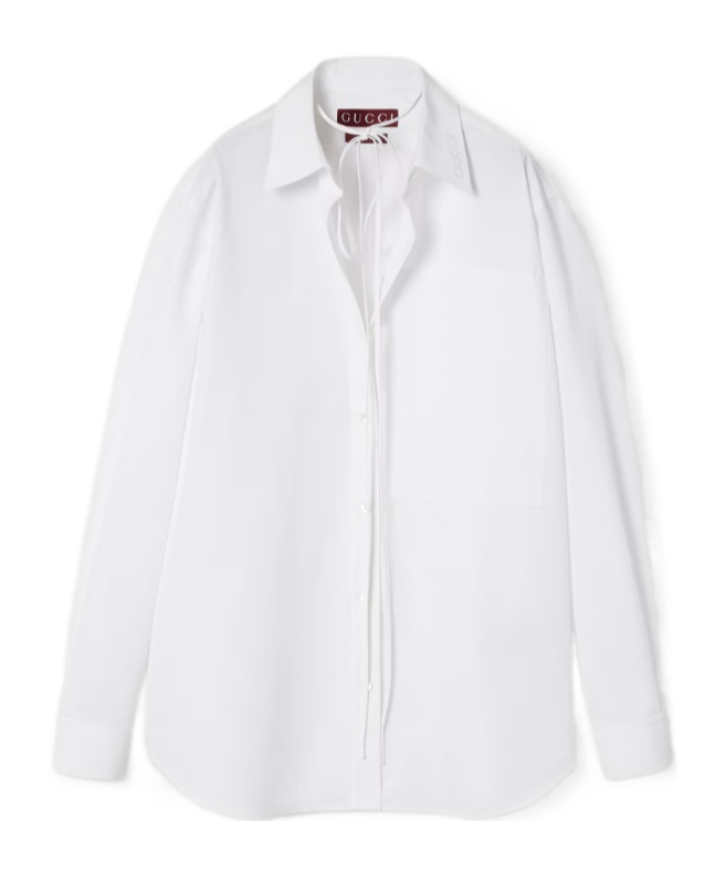 GUCCI EMBOSSED COTTON POPLIN SHIRT
