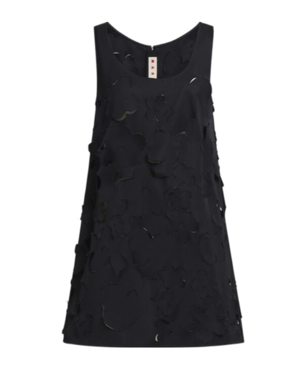 Marni Textured-finish Mini Dress In Black
