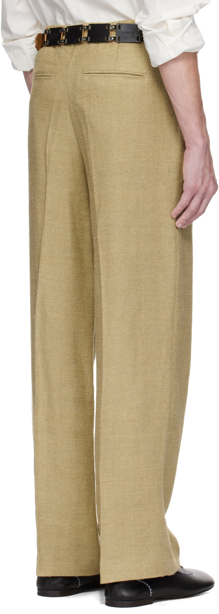 Our Legacy Beige Sailor Trousers In Alga Marina