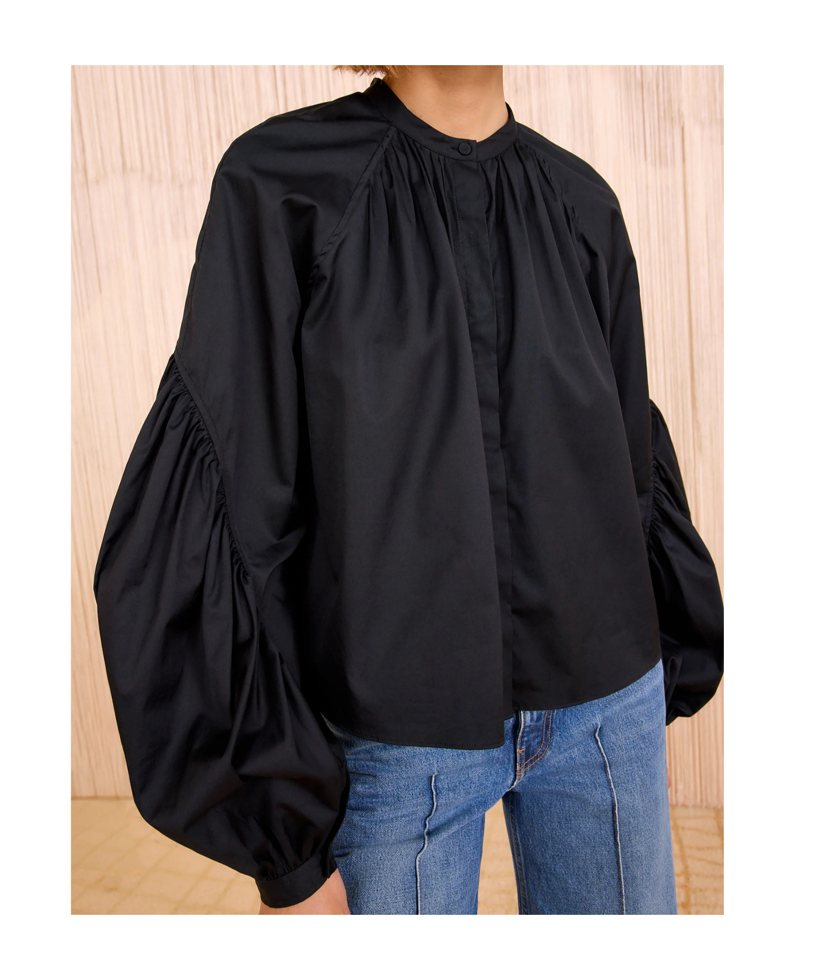 Ulla Johnson Rowena Long Sleeve Blouse In Noir In Black
