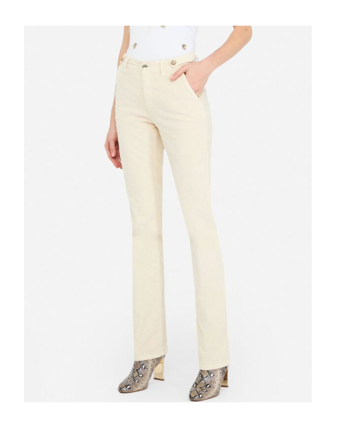 Liu •jo Liu Jo Velvet Bootcut Trousers In Neutral