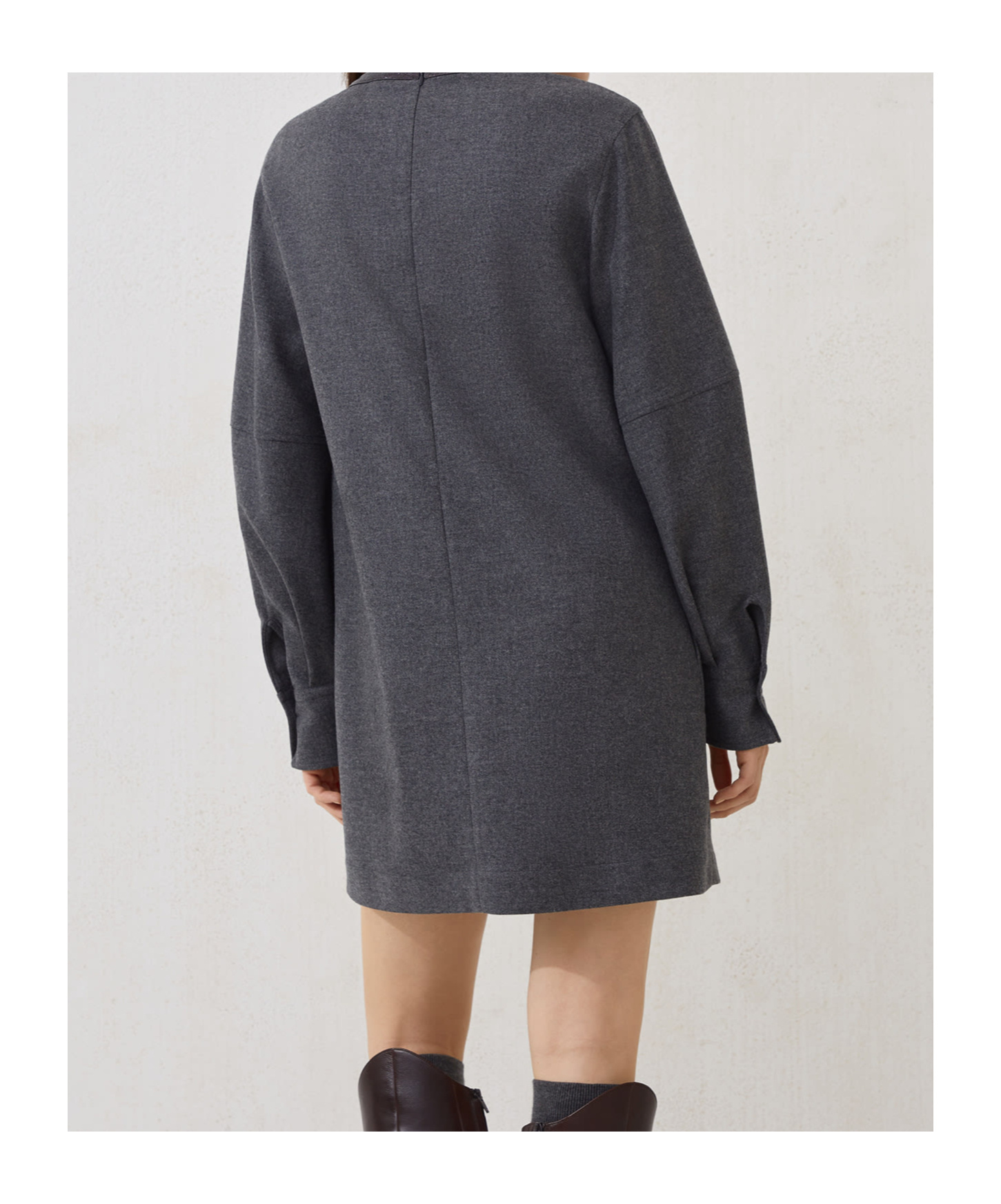 Brunello Cucinelli Wool And Cashmere Minidress In Gray