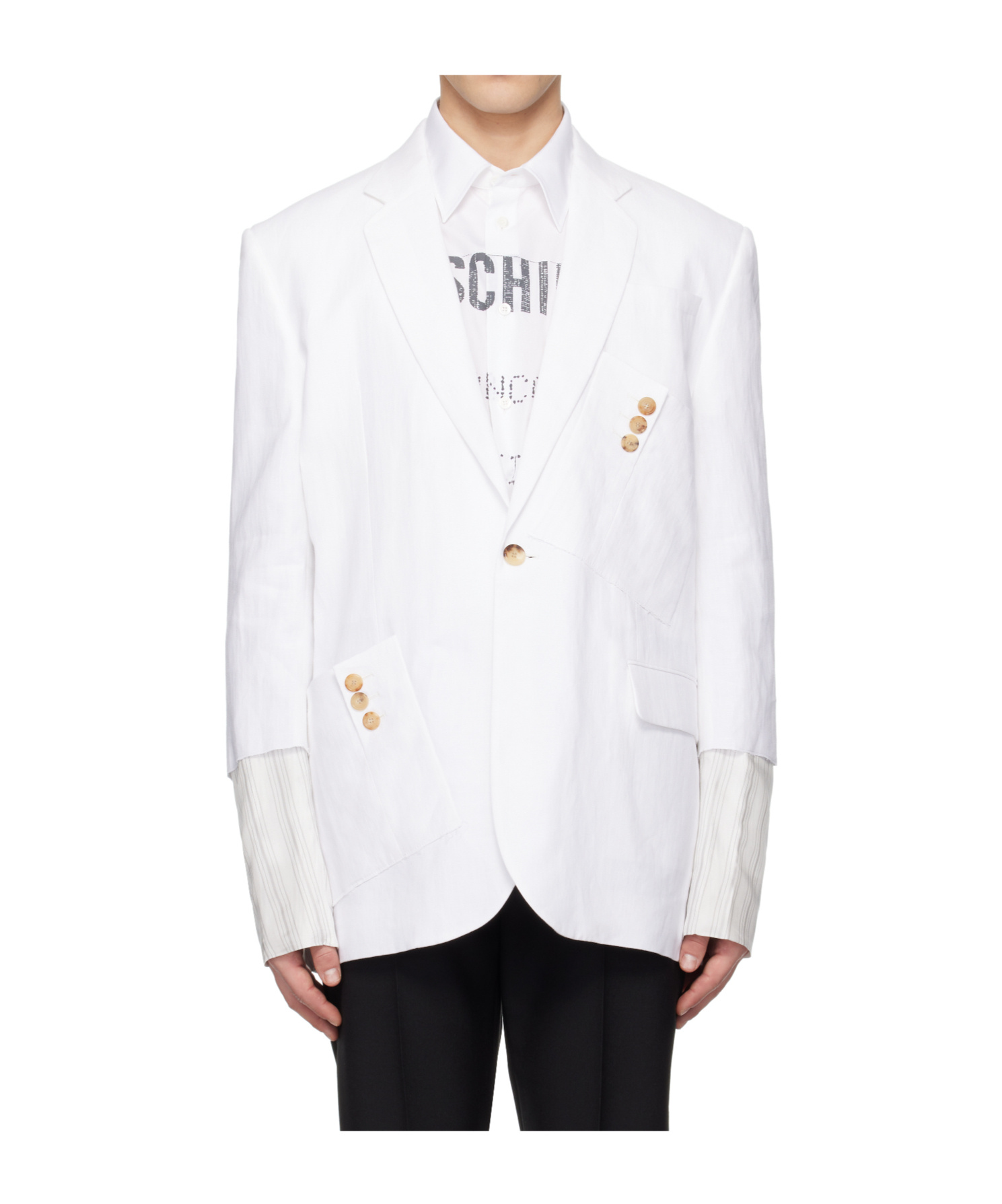 Moschino Cuff Details Blazer In White