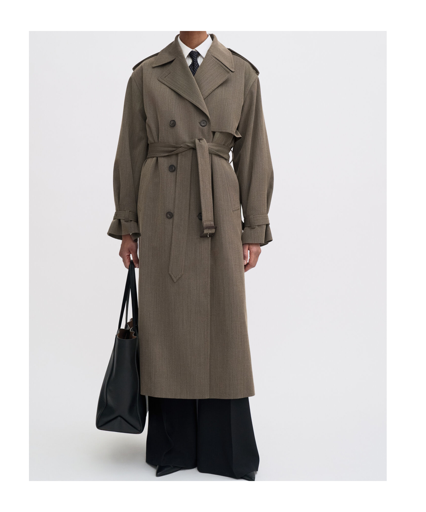 Filippa K Filippa Julia Oversized Trench Coat In Brown