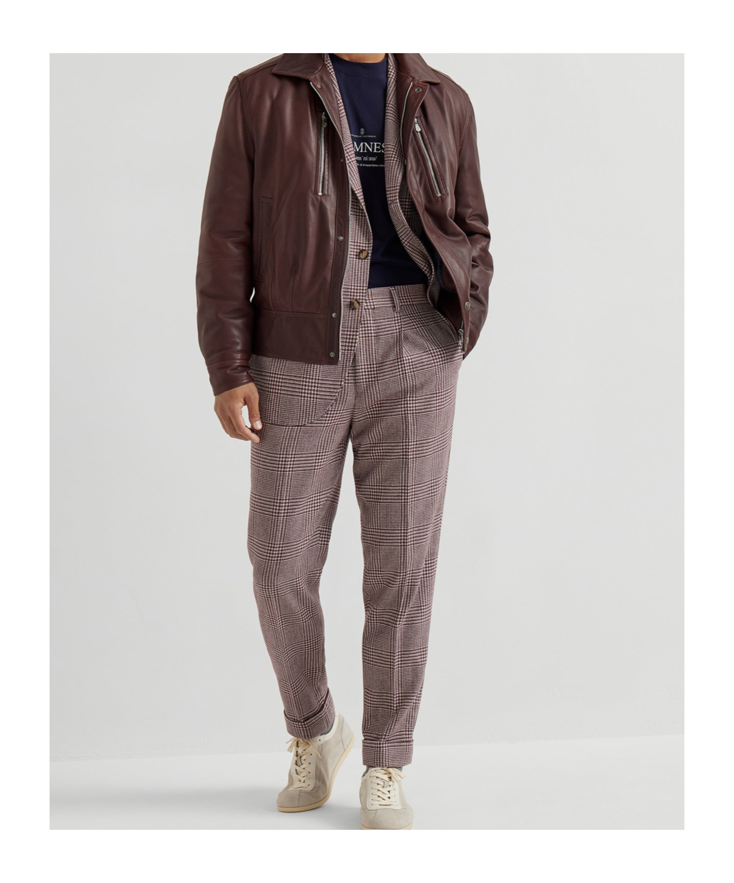 Brunello Cucinelli Pleated Cotton-cashmere Blend Trousers In Multi