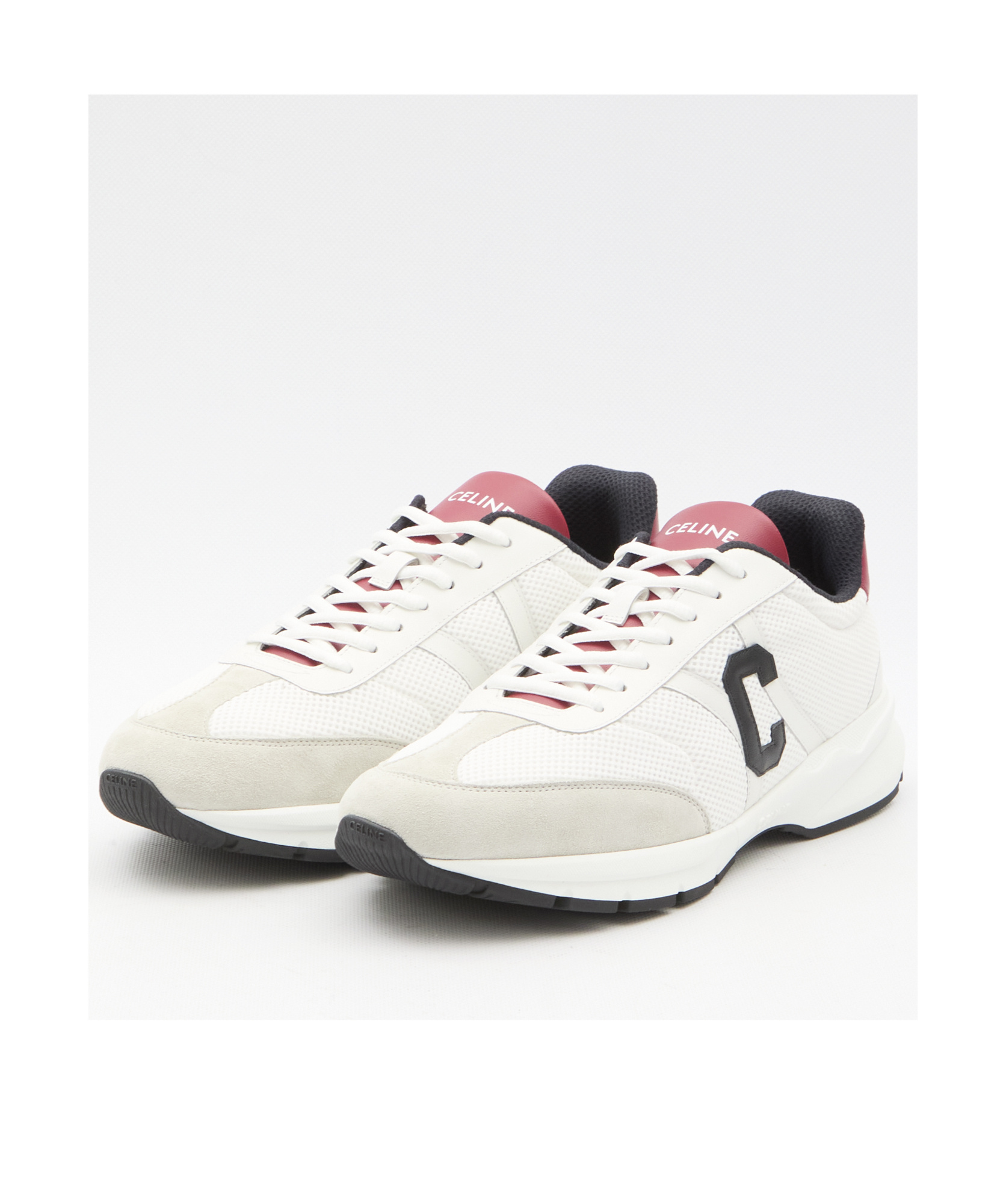 Celine Cr-02 Lace-up Sneakers In White