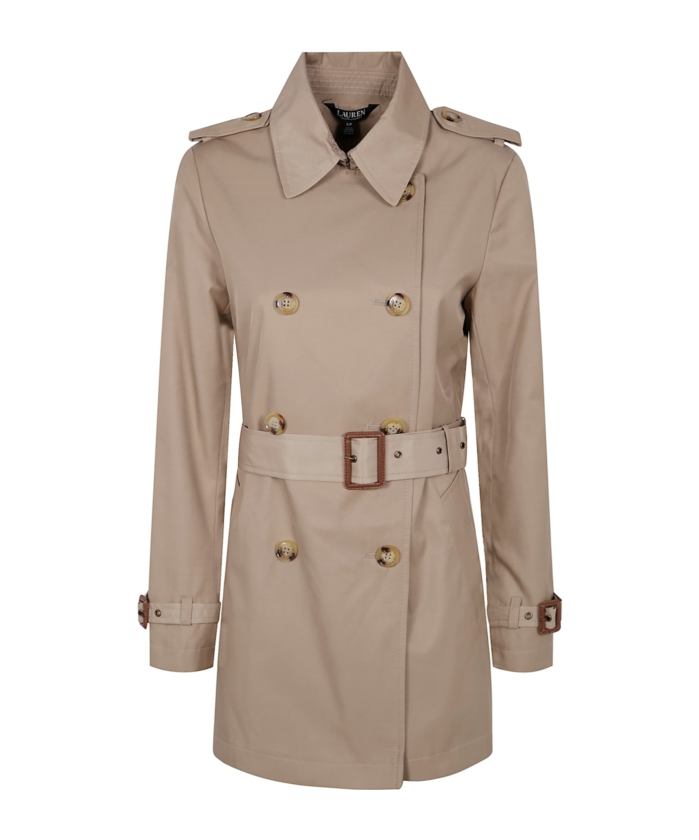 Polo Ralph Lauren Double Breast Belt Rn 38 Lined Coat In Nude