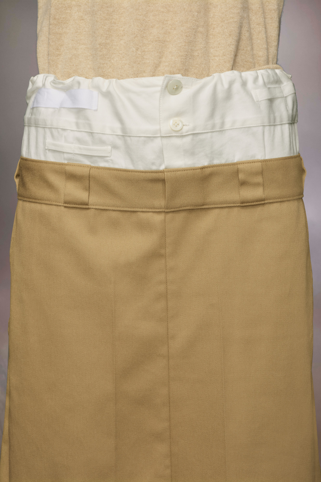 Maison Margiela Skater Chino Long Skirt Woman Camel In Brown